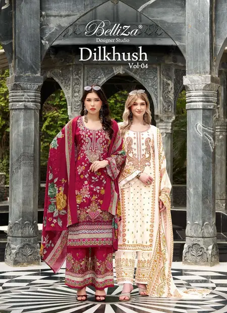 Dilkhush Vol 4 By Belliza Pure Viscose Rayon Digital Print Pakistani Salwar Kameez